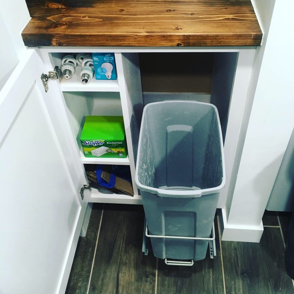 Pull out trash cabinet